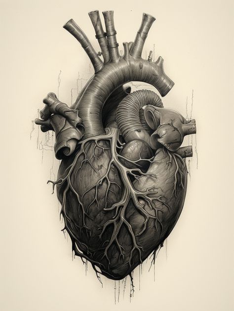 Embark on a journey into the beauty of human anatomy with a mesmerizing pencil sketch of the human heart. ❤ This artwork delves into the depths of medical illustration, celebrating the complexity and elegance of the heart's form. #HumanHeartArt #AnatomyIllustration #PencilSketch #GalleryWorthy #ArtisticElegance #MedicalArtistry #ArtisticMasterpiece #AnatomicalBeauty #HeartHealth #MedicalIllustration #MedicalProfessionals #InnerWorkings #CardiovascularArt #ArtisticExpression #Midjourney Heart Anatomy Drawing, Human Heart Art, Anatomical Heart Drawing, Human Heart Drawing, Human Heart Anatomy, Anatomical Heart Art, Medical Drawings, The Human Heart, Heart Anatomy