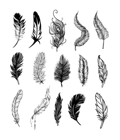 Falling Feather Tattoo, Tattoo Plume, Feather Tat, Eagle Feather Tattoos, Quill Tattoo, Feather Tattoo Wrist, Small Feather Tattoo, Free Tattoo Fonts, Feather Svg