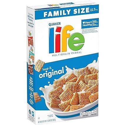 Amazon.com: Quaker Life Original Cereal, 22.3OZ Box Life Cereal, Free Coupons By Mail, Whole Grain Foods, Toaster Pastry, Quaker Oats, Coupons By Mail, Oats And Honey, Oats Quaker, Fruity Pebbles