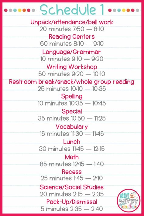 Simple Tips to Plan a Fun and Engaging ELA Schedule - Not So Wimpy Teacher First Day Of School Schedule, First Grade Schedule, Teacher Rp, Teaching Classroom Procedures, Creating A Schedule, Classroom Birthdays, Kindergarten Schedule, Classroom Attendance, Block Schedule