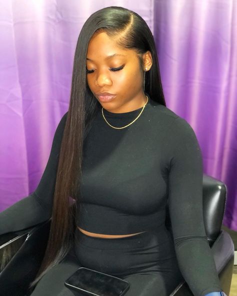 Sew In Weave Styles, Long Straight Weave, Sew In Straight Hair, Straight Sew In, Black Girls Hairstyles Weave, Sleek Braid, Straight Weave, Straight Black Hair, Straight Weave Hairstyles