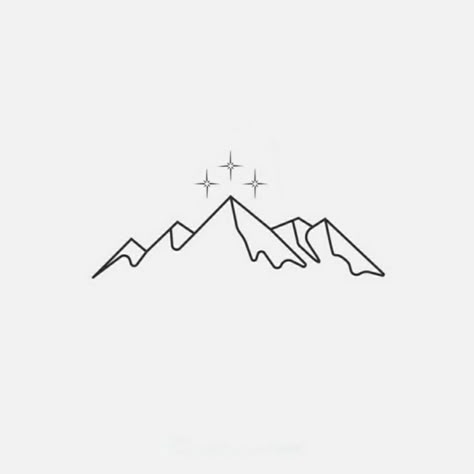 Mountain And Stars Drawing, Acotar Simple Drawings, Minimal Acotar Tattoo, Acotar Mountain Tattoo Knee, Velaris Tattoo Knee, Acotar Star Tattoo, Ramiel Mountain Tattoo, Mountain With Stars Tattoo, Acotar Small Tattoo