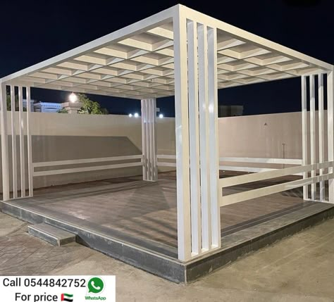 Pagola Ideas Design, Steel Pergola Ideas, Pergola Seating Area, Pergola Seating, Shed Roof Design, Open Terrace, Rooftop Patio Design, Modern Gazebo, Grill Gate Design