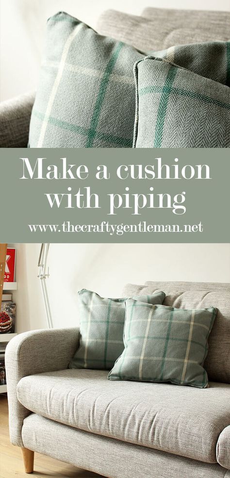 Learn how to sew a cushion cover with piping detail. This simple addition makes it look so professional! Click through for the full tutorial. Cushion With Piping, Piped Cushion, Sewing Cushions, Beginner Sewing Projects Easy, Sewing Pillows, Leftover Fabric, Diy Cushion, Sewing Projects For Beginners, Love Sewing