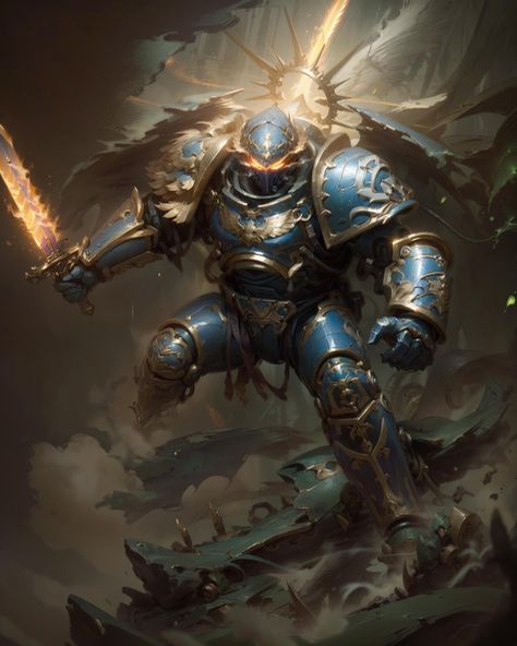 Warhammer 40k Guilliman, Primarchs 40k Art, Ultramarines 40k Art, Vulkan Warhammer 40k, Warhammer 40k Primarchs, Warhammer Aesthetic, Ultramarines 40k, Warhammer 40k Ultramarines, Roboute Guilliman