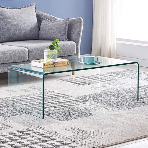 Multipurpose Coffee Table, Glass Table Living Room, Clear Coffee Table, Small Apartment Ideas, Apartment Deco, Apartment Decorating Living, Coffee Table Size, Coffee Table Modern, Coffee Table Styling