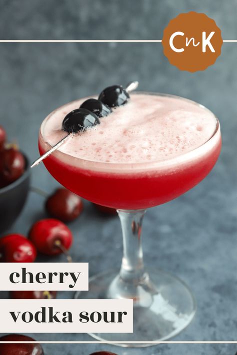 Cherry Vodka Cocktail Recipes, Tart Cherry Cocktail Recipe, Fresh Cherry Cocktails, Luxardo Cherry Cocktail, Sour Cherry Cocktail, Cherry Amaretto Sour, Luxardo Cherries Cocktails, Tart Cherry Juice Cocktail, Drinks With Cherry Vodka