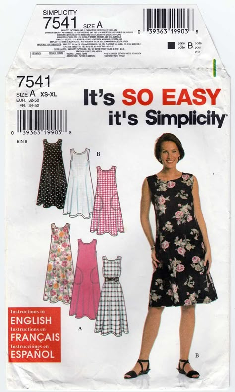 Simplicity Sewing Patterns Dresses, Sewing Patterns Dresses, Simple Dress Pattern, Summer Dress Patterns, Jumper Patterns, Dress Patterns Free, Top Sewing, Top Sewing Pattern, Simplicity Sewing