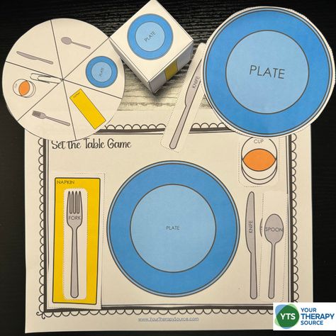 Looking for a fun game where kids can practice a life skill at the same time? Try this Set the Table Game FREE from Your Therapy Source. Printable Placemats For Kids Free, Free Life Skills Printables, Place Setting Template, Table Setting Etiquette, Free Educational Apps, Ladybug Life Cycle, Activity Games For Kids, Lego Math, Free Homeschool Printables