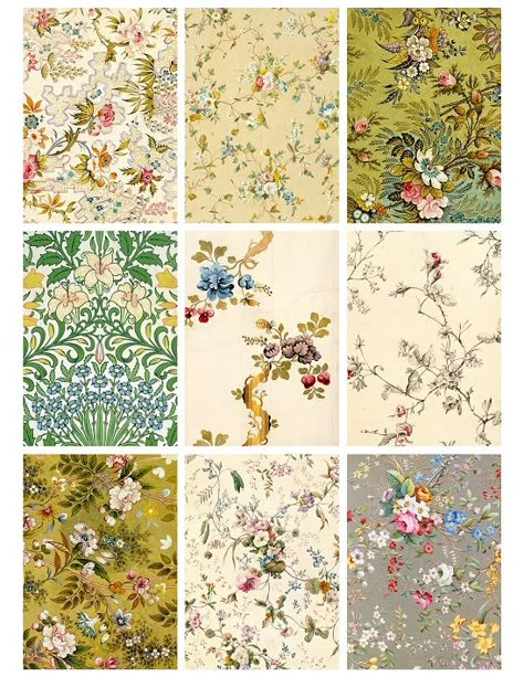 Free Paper Printables, Floral Collage, طابع بريدي, Papel Vintage, Floral Wallpapers, Free Vintage Printables, Miniature Printables, Flowery Wallpaper, Wallpaper Flower