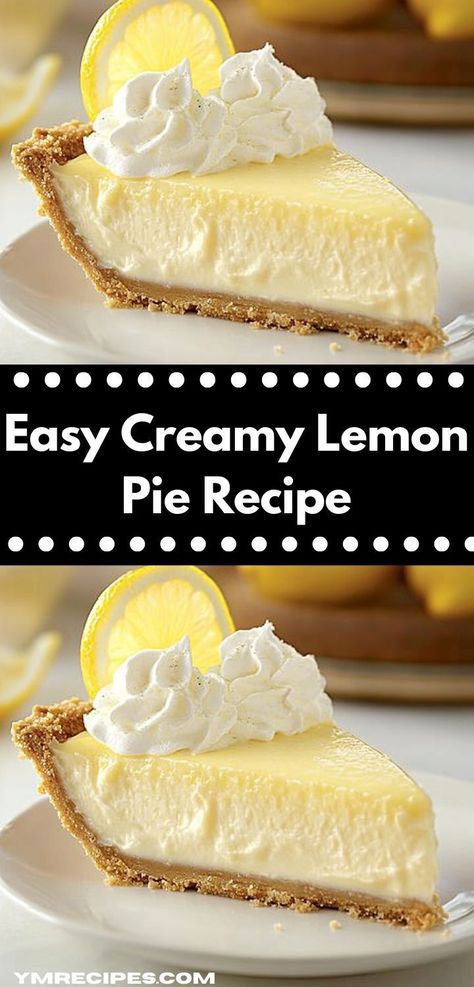 Looking for a delightful dessert? This Creamy Lemon Pie Recipe offers a burst of zesty flavor that will leave your taste buds dancing. It's a simple, no-bake treat perfect for family gatherings or sunny picnics. Eagle Brand Lemon Pie, Lemon Pie Recipe Condensed Milk, Lemon Creme Pie, Creamy Lemon Pie, Lemon Custard Pie, Lemon Cream Cheese Pie, Easy Lemon Pie, Lemon Pies, Lemon Meringue Pie Easy