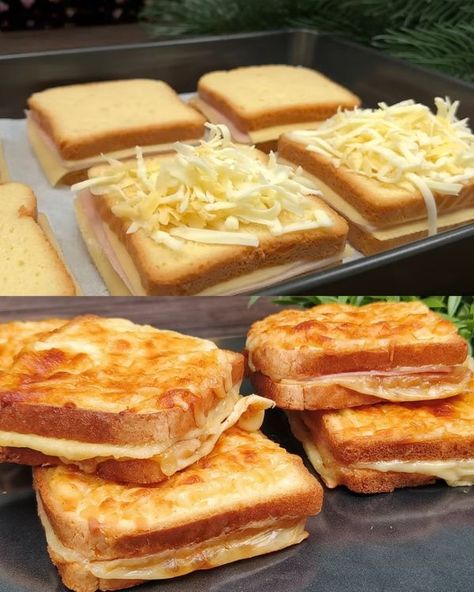 Made by Elizabeth Recipes With Bread Slices, Baked Sandwiches, Cheese Sandwich Recipe, Egg And Cheese Sandwich, Slider Sandwiches, Cheesy Ham, Tortilla Shells, Cheese Sandwich Recipes, Orange Cake Recipe