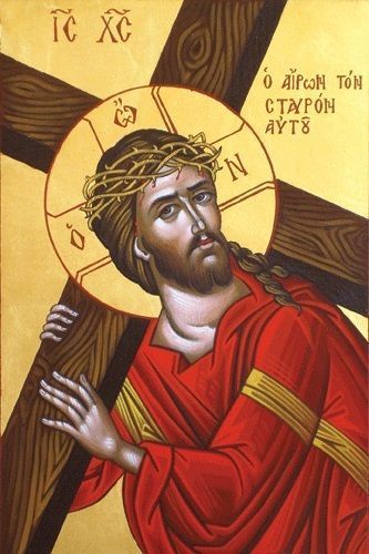 Christ Carrying The Cross, Roman Catholic Art, Christ The Good Shepherd, Carrying The Cross, Mary Jesus Mother, Greek Icons, Virgin Mary Art, Orthodox Christian Icons, Bible Illustrations