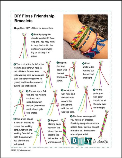 Easy Friendship Bracelets, Occ Crafts, Friendship Bracelet Instructions, Diy Friendship Bracelets, Embroidery Floss Bracelets, Floss Bracelets, Plastic Lace, Diy Bracelets With String, Diy Friendship Bracelet