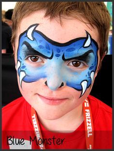 Dinosaur Face Painting, Monster Face Painting, Face Painting For Boys, Adult Face Painting, Face Painting Tutorials, Face Painting Easy, Kids Face Paint, Monster Face, Face Painting Halloween