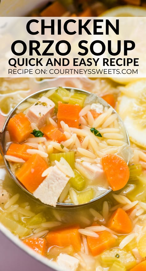 Chicken Orzo Soup Recipes Homemade, Mediterranean Chicken Orzo Soup, Chicken Soup Orzo Recipes, Chicken Soup Recipes Orzo, Chicken Veggie Orzo Soup, Orzo Soup Chicken, Chicken Risotto Soup, Homemade Chicken Orzo Soup, Chicken Soup With Orzo Recipes