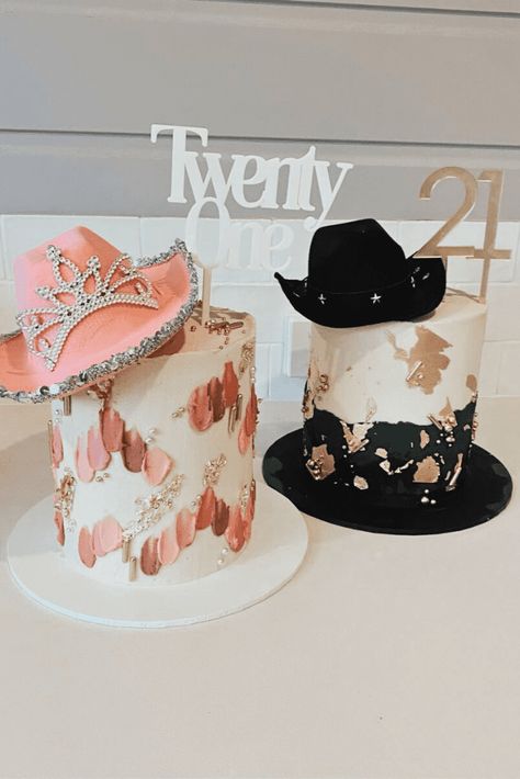 Rodeo Theme Birthday Party Women, Cowgirl Theme Cake, Cowgirl Hat Cake, Cowgirl Cake Ideas, Pink Cowgirl Cake, Cakes 21st Birthday, 21st Birthday Cake Ideas, Cowgirl Birthday Cakes, Western Birthday Cakes