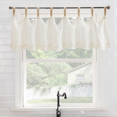 No 918 Brinley Tab Top Tailored Valance, Color: Natural - JCPenney Coastal Valances For Windows, Coastal Kitchen Curtains, Valances For Windows With Blinds, Valance Over Kitchen Sink, Bathroom Valance Ideas, Kitchen Window Valance Over Sink, Kitchen Curtain Ideas Farmhouse, Kitchen Valance Ideas Over Sink, Farmhouse Kitchen Windows