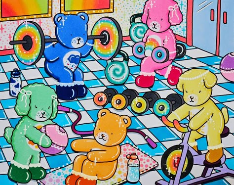 ❤️Gym time with these cuties!❤️ The Care Bear Gym idea is from @sun_eyed_coloring_co 🌈💖 Also, there is lots of inspiration from @colorwithsitara 💖💖 #bobbiegoods #bobbiegoodsart #bobbiegoodscoloringpages #bobbiegoodscoloringbook #ohuhumarkers #carebears #colouring Art Hobbies Ideas, Bobbie Goods Inspiration, Bobbie Goods Coloring Inspiration, Finished Bobbie Goods Coloring Pages, Bobbi Goods, Bobbie Goods, Barbie Drawing, Turtle Drawing, Color Design Inspiration