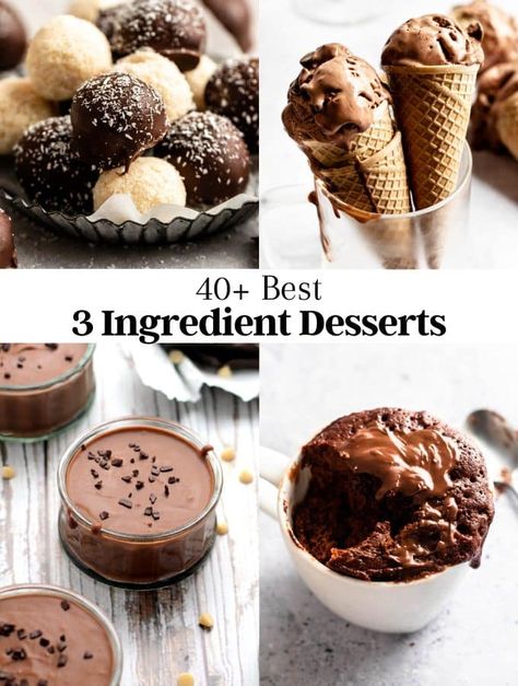 Desserts With Minimal Ingredients, Easy Desert Ideas 3 Ingredients, Easy Birthday Desserts, Two Ingredient Desserts, 4 Ingredient Desserts, 5 Ingredient Desserts, 2 Ingredient Desserts, Cheap Desserts, Desserts With Few Ingredients