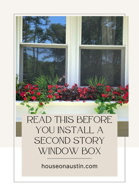 Read this before you install a second story window box! Our top tips and tricks for how to install a window box to help with your curb appeal. Second Floor Window Boxes, Diy Concrete Slab, Concrete Slab Patio, White Planter Boxes, Split Level Homes, Curb Appeal On A Budget, Window Flower Boxes, Wood Window Boxes, Increase Curb Appeal