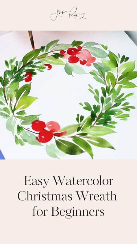 Get into the holiday spirit with this simple guide to painting a beautiful watercolor Christmas wreath. Whether you're a beginner or just looking for some festive inspiration, this tutorial has you covered. Learn how to mix vibrant colors and create a stunning wreath that will be the perfect addition to your holiday decor. Plus, get tips on using watercolor techniques to bring your wreath to life. Perfect for anyone wanting to add a personal touch to their Christmas cards! Watercolor Tutorial Beginner, Watercolor Christmas Wreath, Watercolor Christmas Cards Diy, Watercolor Holiday Cards, Christmas Card Tutorials, Holiday Watercolor, Christmas Cards Diy, Best Watercolor, Watercolor Supplies