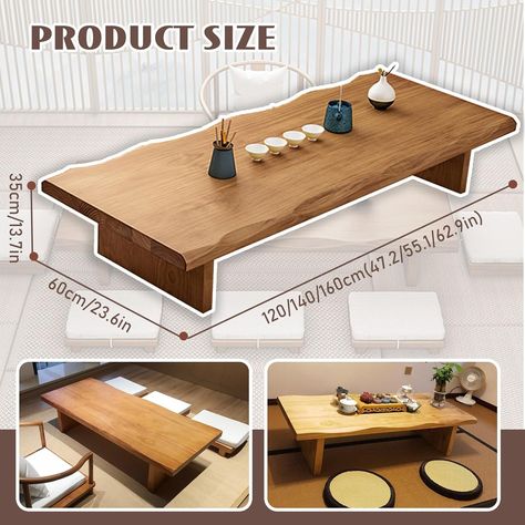 Amazon.com: Modern Tatami Coffee Table,Large Size Japanese Floor Low Table,Multifunctional Rectangular Wooden Tea Table,for Living Room,Dining Room,Tea,Tatami(120x60x35cm) : Home & Kitchen Chabudai Japanese Style, Low Floor Table, Korean Floor Table, Low Japanese Table, Floor Dining Table Ideas, Tatami Room Modern, Japanese Floor Table, Japanese Low Table, Japanese Tea Table