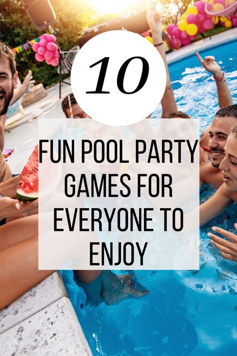 Need some entertainment for an upcoming pool party? These fun pool games will be perfect for everyone. These pool party games are easy to learn and will be the star of the show. Pool Party Planning Checklist, Swimming Pool Activities, Pool Olympic Games, Birthday Pool Party Games, Pool Party Games Ideas, Beach Birthday Games, Games To Play At A Pool Party, Fun Things To Do At A Pool Party, Pool Games To Play With Friends