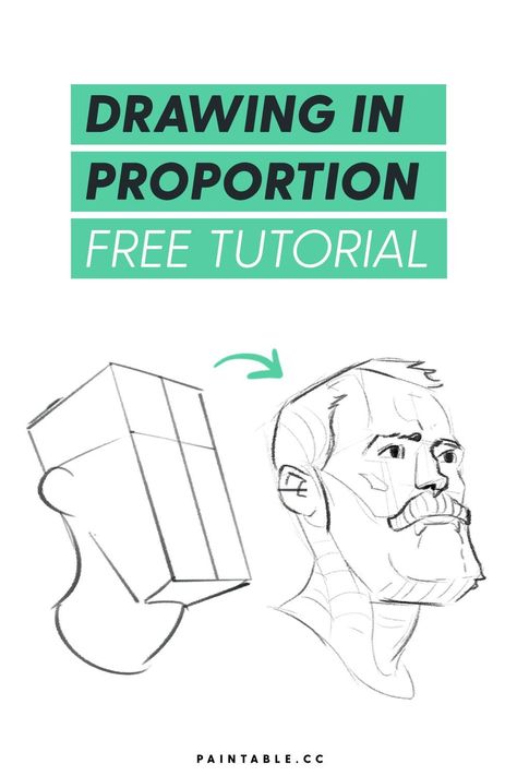 Learn to draw the human head in perfect proportion with our FREE Head construction cheatsheet! Click through for the free download Drawing The Head Angles, Learn To Draw Anatomy, Box Head Tutorial, Head Form Drawing, How To Draw Head Tutorials, How To Draw The Head, Head Practice Drawing, Drawing Heads Tutorial Step By Step, Head Proportions Drawing