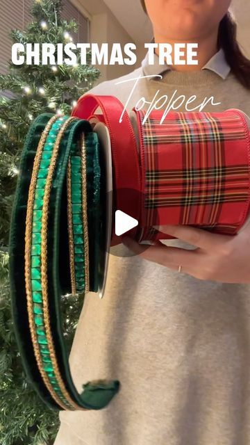 Emily McInnis (Waldo) on Instagram: "⬇️ SAVE this tree-topper bow 🎀 tutorial for your Christmas Tree this season! You can customize this recipe to fit your color scheme 🎨 AND—you can store it + reuse for future seasons ♻️ 

Today we are decorating a traditional Christmas tree for Hope Lodge Tampa’s 3rd floor. The residents LOVED this theme! ❤️ you can find @farrisilk ribbons from a lot of Etsy shops, but some of my favorites are @burlapandblingdecor , @kraftykarendesigns and @twistedtwigsdecor 🎀✨

#christmasbow #treetopper #christmastreedecorating" Bows On Christmas Tree Topper, Tree Top Bows Christmas, Christmas Tree Ribbon Combinations, Bow On Christmas Tree Top, Traditional Christmas Tree Topper, Ribbon On Top Of Christmas Tree, Snowman Topper Christmas Tree, Christmas Tree Ribbon Toppers, Country Tree Topper