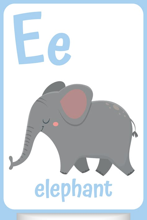 Letter E Flashcards, E Alphabet, Animals List, E Is For, Letter E Activities For Preschool, E Letter, Letter E Activities, Letter A Words, Letter E Craft