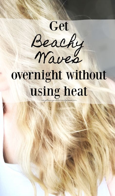 Wave Hair Tutorial No Heat, No Heat Waves Medium, Easy Overnight Beach Waves, Beach Waves For Fine Hair, How To Make My Hair Wavy Without Heat, Beach Waves For Straight Hair, Beach Hairstyles Fine Hair, No Heat Wavy Hair Overnight, Fine Hair Beach Waves