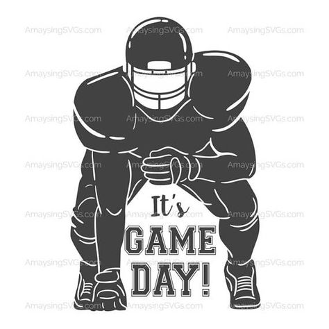 SVG Its Game Day Instant Download Beautiful Football Player SVg perfect for Superbowl party decor, invitations, tshirts , decals and so much more. Amaysing SVGs takes great pride in creating svgs that are easily cut and layered for perfect project outcomes every time.  More Football SVGs Football Locker Decorations, Cheer Posters, Game Day Svg, Sublimacion Ideas, Football Shirt Designs, Stadium Seat, Game Day Football, Tshirt Svg, Football Signs