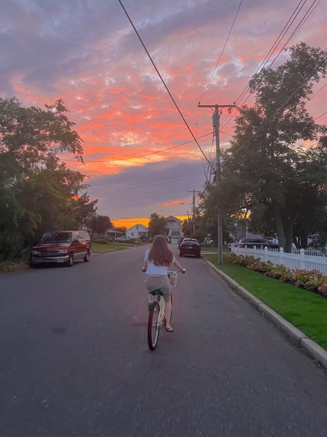 Sunset Bike Ride, Small Town Summer, Small Town Aesthetic, Town Aesthetic, Small Town Life, Small Town Romance, Small Town Girl, Beach Town, Summer 24