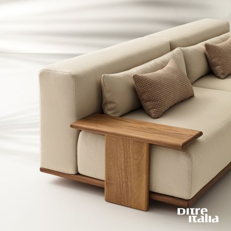 Meet Tao, your new favorite outdoor sofa! With a stunning Iroko wood base and plush fabric upholstery, it’s designed for comfort and adaptability. ( Ditre Italia, Outdoor Living, Modular Sofa, Stylish Furniture, Patio Goals ) Minimalist Sofa Modern, Wood Sofa Design, Sofa Upholstery Ideas, Palette Sofa, Patio Goals, Modular Living Room Furniture, Fabric Sofa Design, Interior Sofa, Sofa Fabrics