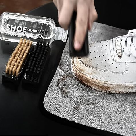 Amazon.com: OLAMTAI Shoe Cleaner Kit for Sneaker, Cleaning Kit, Sneaker 10Oz with 3 Brush & Microfiber Towel Included, Shoe, Suede, Boot, Canvas, PU, Fabric, etc,Clear,(Madala-SC-210201) : Clothing, Shoes & Jewelry Cleaning Products Design, Sneaker Cleaning, Cleaning Shoes, Shoes Cleaning, How To Clean White Shoes, Sneaker Cleaner, Shoe Cleaner, Shoe Cleaning, Foams Shoes