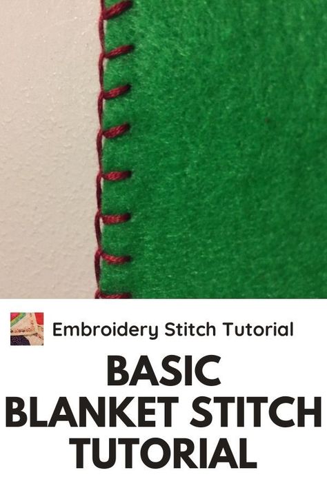 Learn how to do the blanket stitch with this blanket stitch tutorial. It's used as an edging to attach applique designs, finish felt toys and ornaments. Blanket Stitch Tutorial, Needlework Stitches, Knot Blanket, Penny Rug Patterns, Embroidery Ornaments, Rug Tutorial, Hand Sewing Projects, Rug Patterns, Quilted Ornaments