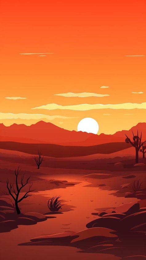 Experience the beauty of a desert landscape with "Desert Sonata," a captivating sunset painting a melodic sky over silhouetted scenery. Enjoy the peaceful harmonies of nature in this serene moment. #Desert #Sunset #Landscape #Nature #Art #BeautifulScenery #Silhouette #MelodicSunset #DesertBeauty Dessert Art, Painting Stuff, Desert Sunset, Sunset Landscape, Desert Landscape, Sunset Painting, Desert Landscaping, Landscape Nature, Beautiful Scenery