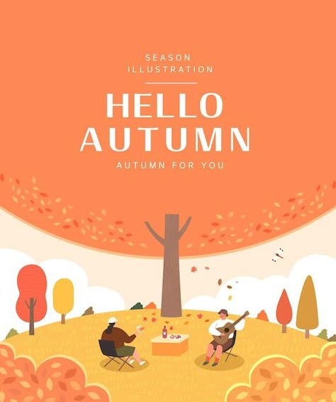 Thanksgiving Graphic Design Illustration, Fall Poster Ideas, Harvest Festival Poster, Autumn Vector Illustration, Autumn Poster Design, Fall Graphic Design, Holiday Animation, Harvest Illustration, Backdrop Illustration