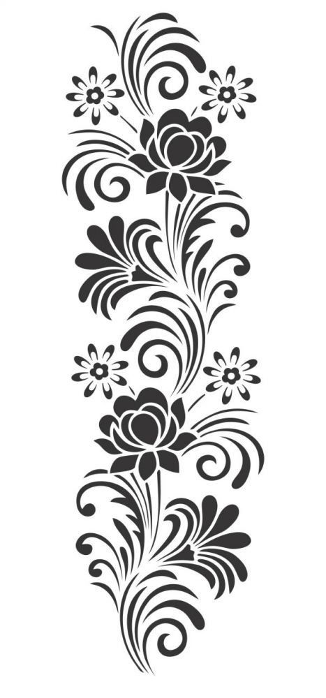 Stencil Patterns Templates, Rose Stencil, Jaali Design, Flower Pattern Drawing, Stencil Printing, Folk Art Flowers, Print Design Art, Mandala Design Pattern, Borders Design