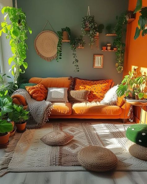 ᅠ (@sehviyat) on X Stylish Living Room Ideas, Eccentric Home, Soft Autumn Color Palette, Purple Living Room, Cozy Scandinavian, Space Home Decor, Compact Home, Earthy Living Room, Orange Rooms