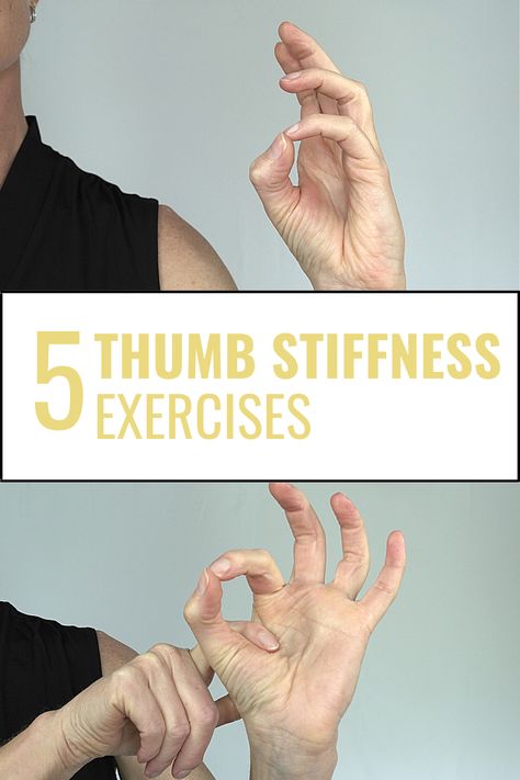 5 Helpful Thumb Exercises for Thumb Stiffness Thumb Stretches, Theraputty Exercises, Thumb Exercises, Carpal Tunnel Remedies, Thumb Pain Relief, Scaphoid Fracture, Broken Thumb, Hand Therapy Exercises, Thumb Brace