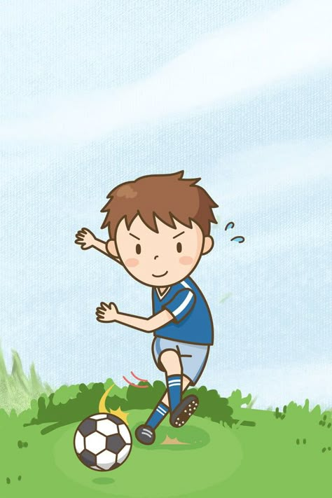 Football Cartoon Drawing, Bookmark Contest, Kids Playing Football, Football Inspiration, Soccer Wallpaper, Soccer Backgrounds, Football Background, Football Drawing, World Cup Football