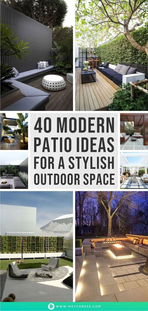 Elevate your outdoor space with these 11 patio design ideas crafted for DIY enthusiasts. From cozy Bohemian retreats to modern minimalist vibes, unleash your creativity and transform your patio into a stunning oasis. Discover innovative DIY projects to inspire your inner designer and create a personalized outdoor haven that reflects your unique style and taste. Explore the endless possibilities and let your creativity shine with these inspiring patio design ideas. #DIYpatio #OutdoorDesign #... Concrete Backyard, Modern Backyard Design, Contemporary Backyard, Patio Remodel, Patio Design Ideas, Modern Patio Design, Modern Outdoor Living, Modern Outdoor Spaces, Patio Layout