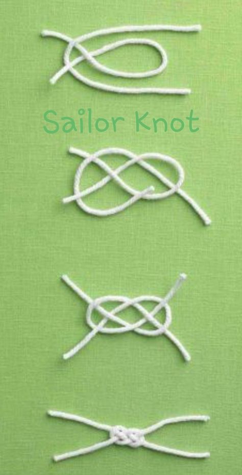 Sailors Knot Tutorial, Macrame Knots For Bracelets, Sailor Knots Diy, Decorative Knots For Jewelry, Necklace Knots, Knot Crafts, Pretty Knots, Simpul Dasi, Sailors Knot