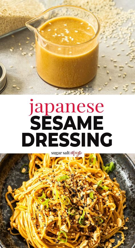 This Japanese sesame sauce, also known as goma dare, is a mayo-free, nutty and tangy dressing perfect for steamed veggies, salads and noodles. This Japanese sesame sauce or sesame dressing is a classic condiment in Japan. Known in Japan as goma dare, it has a rich, nutty, sweet, savoury and tangy flavour and is very easy to make at home. While a common shop-bought sauce includes Kewpie mayonnaise, this more traditional version is mayo-free and vegan. Barbecue Lunch Ideas, Savoury Sauces, Kewpie Mayonnaise, Salad Dressing Recipes Healthy, Steamed Veggies, Bento Ideas, Sesame Dressing, Salad Dressing Recipes Homemade, Asian Sauce