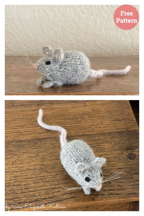 Knitted Mouse, Animal Knitting Patterns, Crochet Mouse, Knitted Wit, How To Start Knitting, Beautiful Knitting, Free Knitting Pattern, Fiber Arts, Knitted Toys