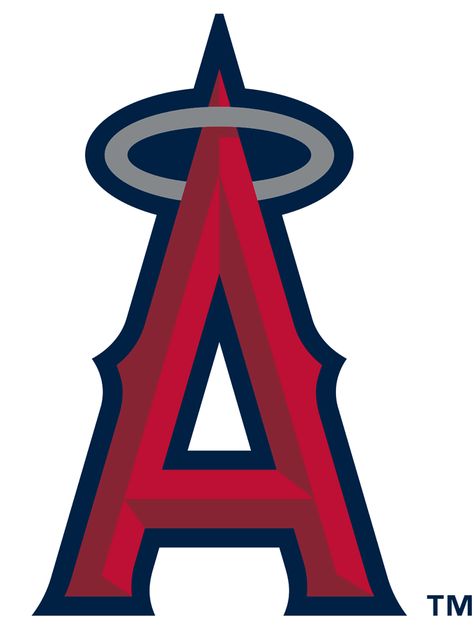 Los Angeles Angels Primary Logo (2016-Pres) - Two-toned red A trimmed in navy blue with a silver halo. Design identical to that used since 2005, shows twice in database due to name change dropping Vinyl Printer, Angel Stadium, Baseball Teams Logo, Mlb Team Logos, Anaheim Angels, Angels Baseball, Mlb Logos, Angels Logo, Vs Angels