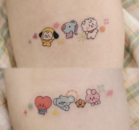 Bt21 Tattoo Ideas, Bts Tatoos Idea, K Pop Tattoo, Bangtan Tattoo Ideas, Bts Tattoo Ideas, Tattoo Bts, Bts Tattoo, Kpop Tattoos, Army Tattoos