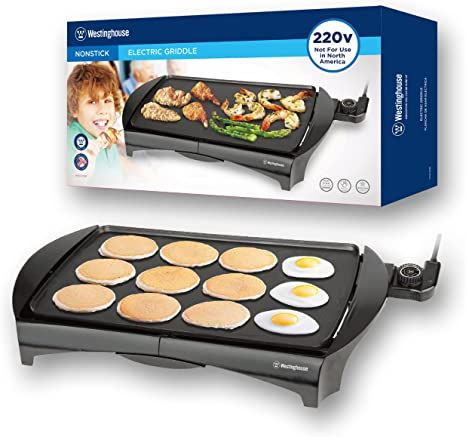 Westinghouse 220 volt griddle Family Size grill 220 Volts WKGL2456 220v 240 volts (NOT FOR USE IN USA) Best Electric Skillet, Pancake Griddle, Electric Griddle, Food Handling, Indoor Grill, Electric Grill, Living Water, Convenience Food, Non Stick